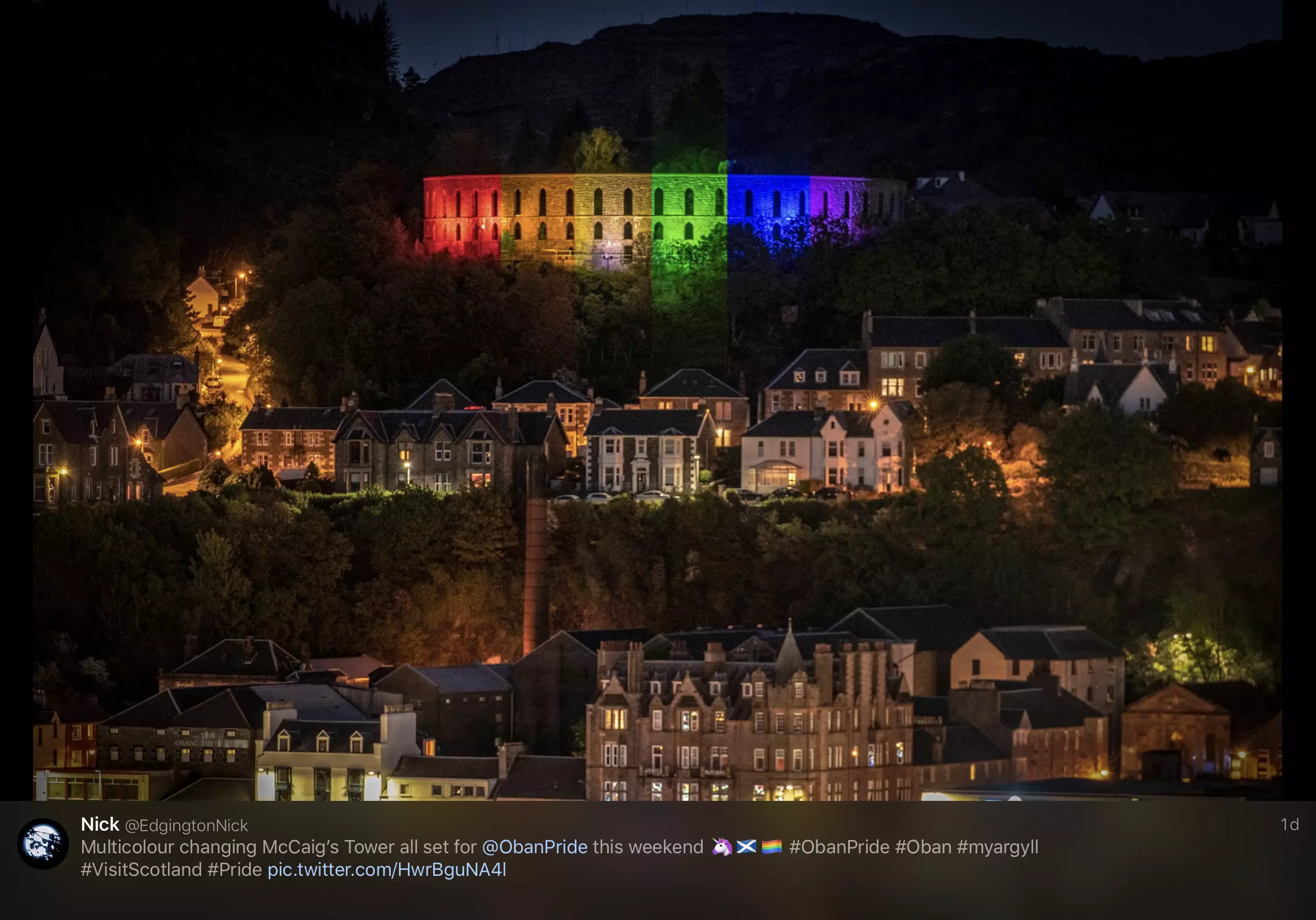 Tùr MhicCaig air a shoillseachadh ann an dathan bractach a’ bhogha-frois